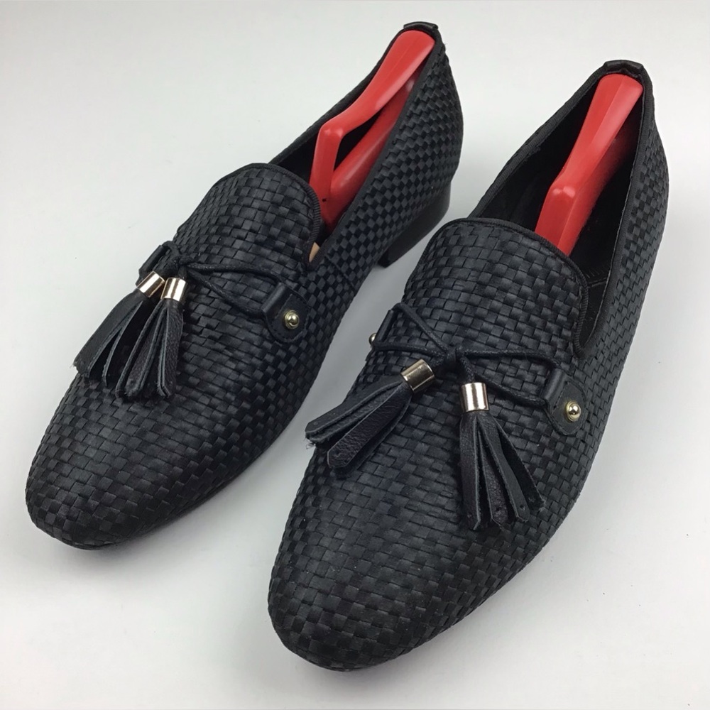 Louis Leeman woven tassel loafers men’s 44 black